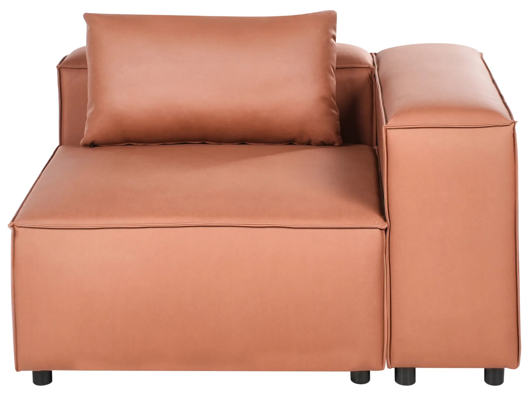 Corner Seat BRANDE Faux Leather Golden Brown Symmetrical