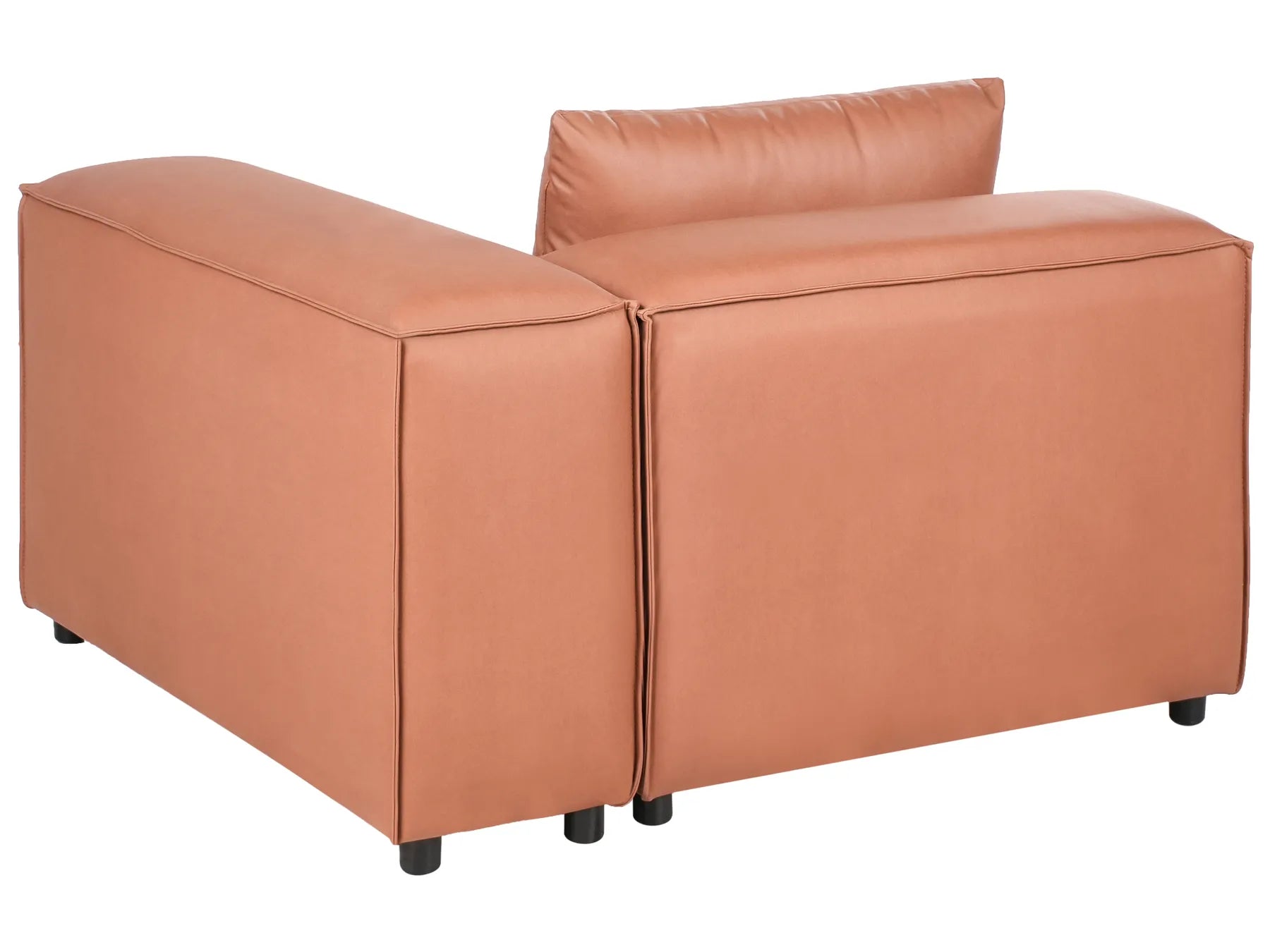 Corner Seat BRANDE Faux Leather Golden Brown Symmetrical