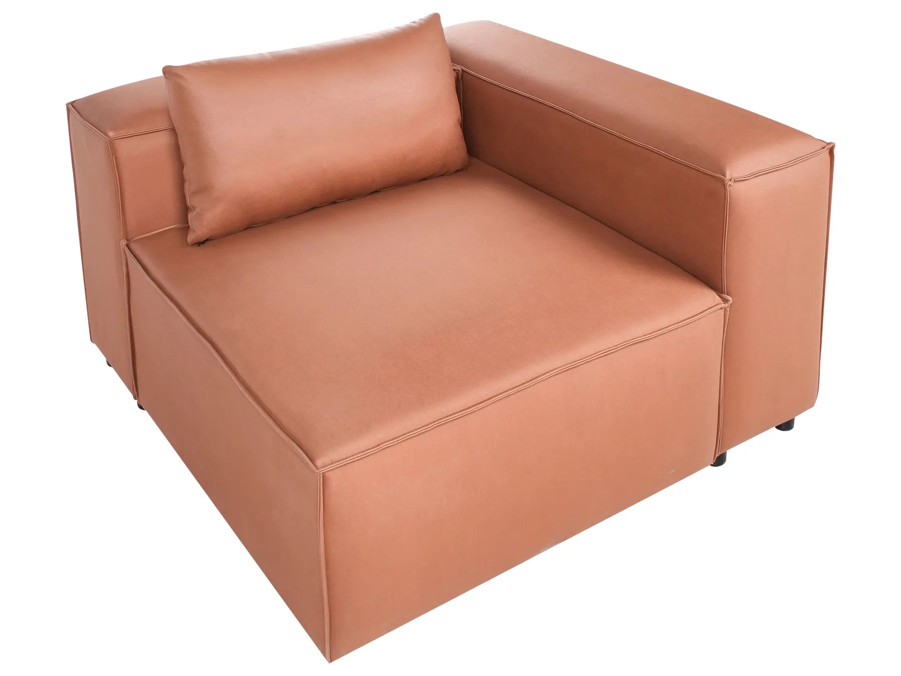 Corner Seat BRANDE Faux Leather Golden Brown Symmetrical
