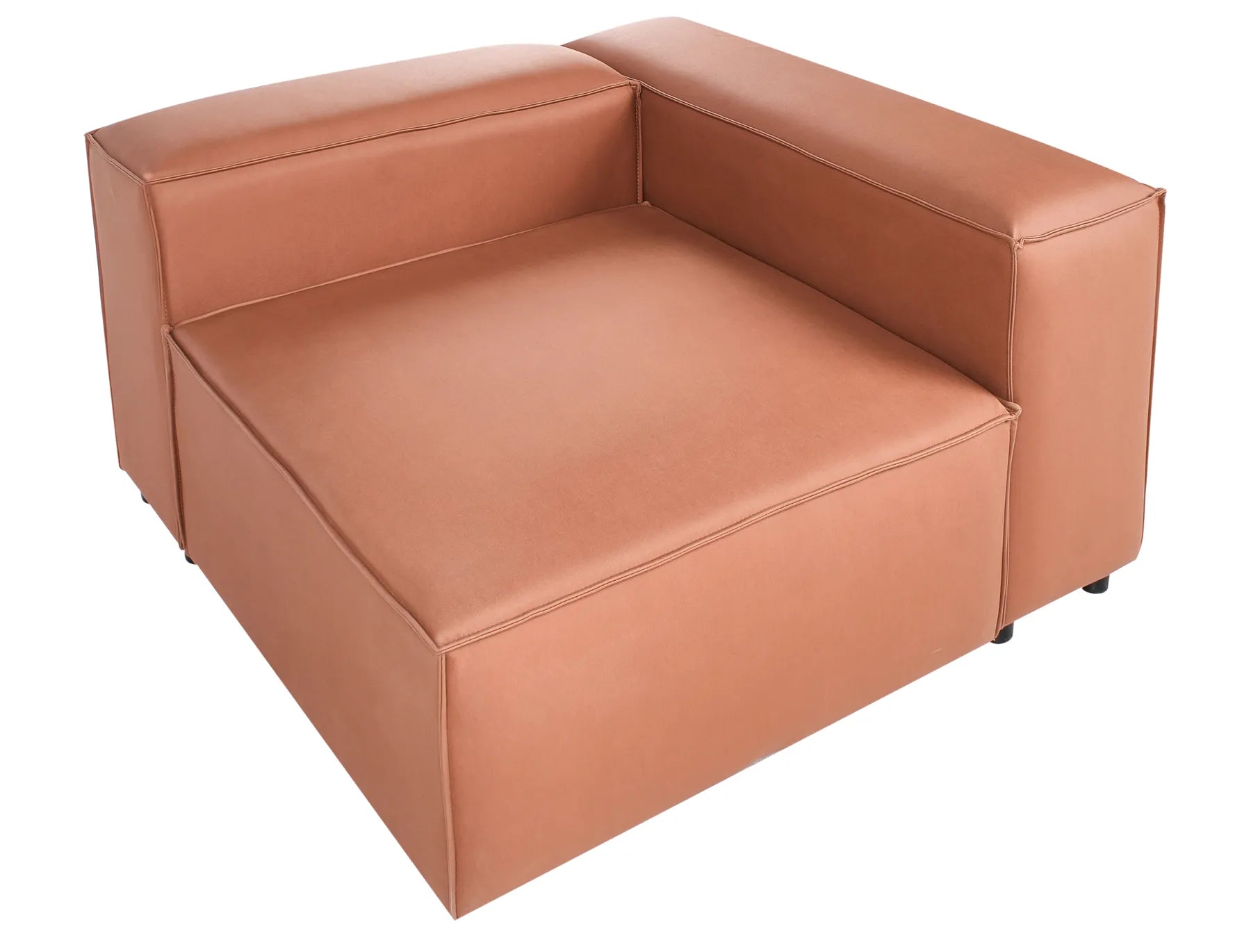 Corner Seat BRANDE Faux Leather Golden Brown Symmetrical