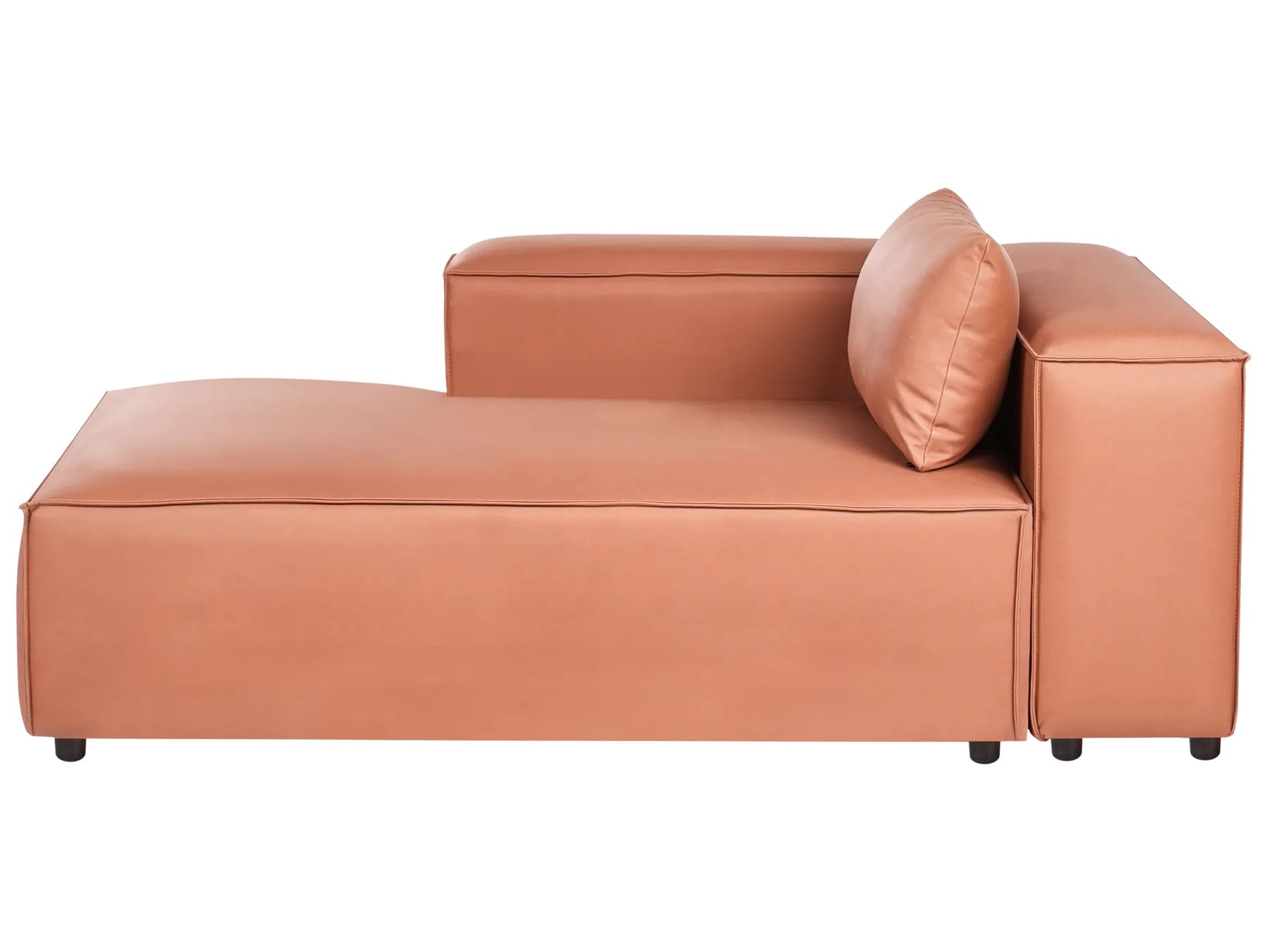 Right-Hand Chaise Lounge BRANDE Faux Leather Golden Brown