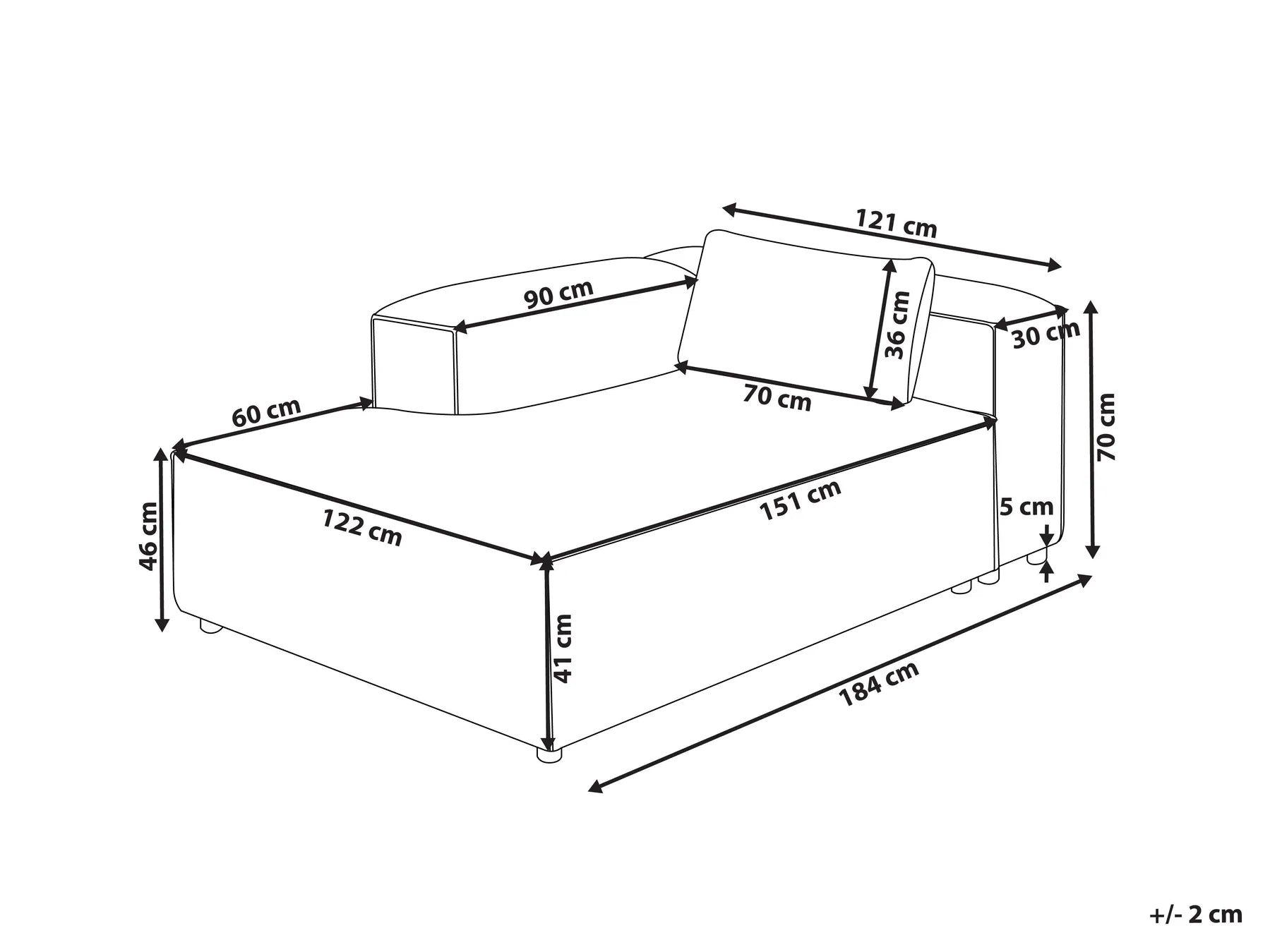 Right-Hand Chaise Lounge BRANDE Faux Leather Golden Brown