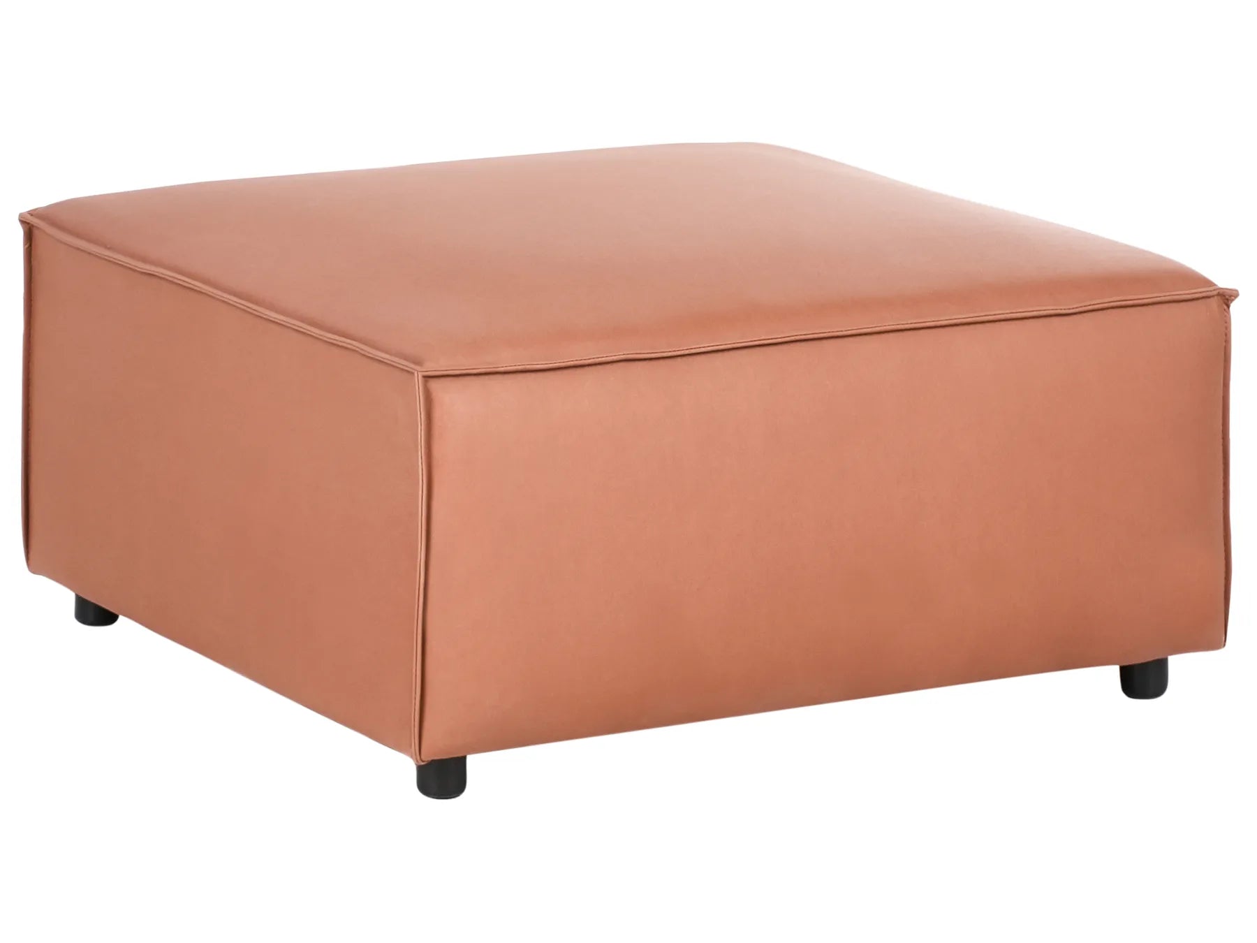Ottoman BRANDE Faux Leather Golden Brown