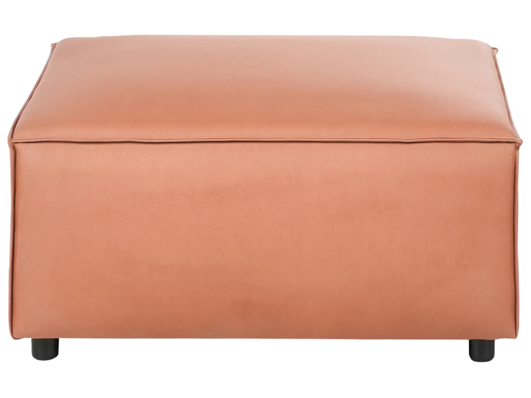 Ottoman BRANDE Faux Leather Golden Brown