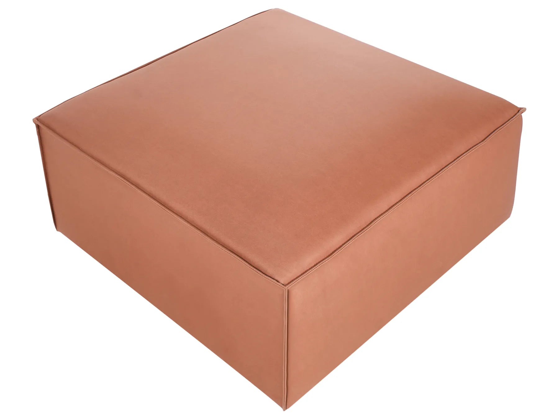 Ottoman BRANDE Faux Leather Golden Brown