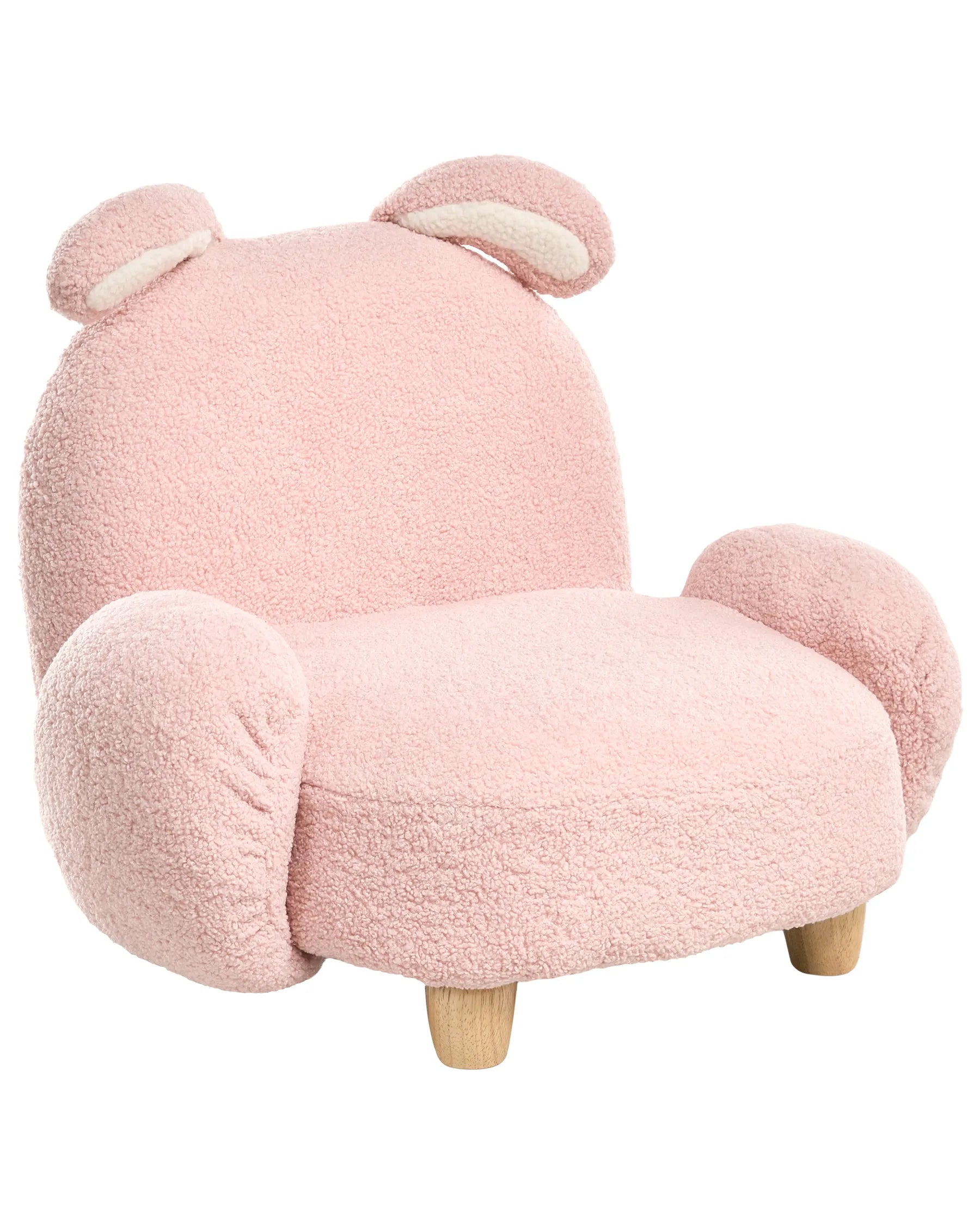 Kids Armchair Rabbit KANNA Boucle Pastel Pink
