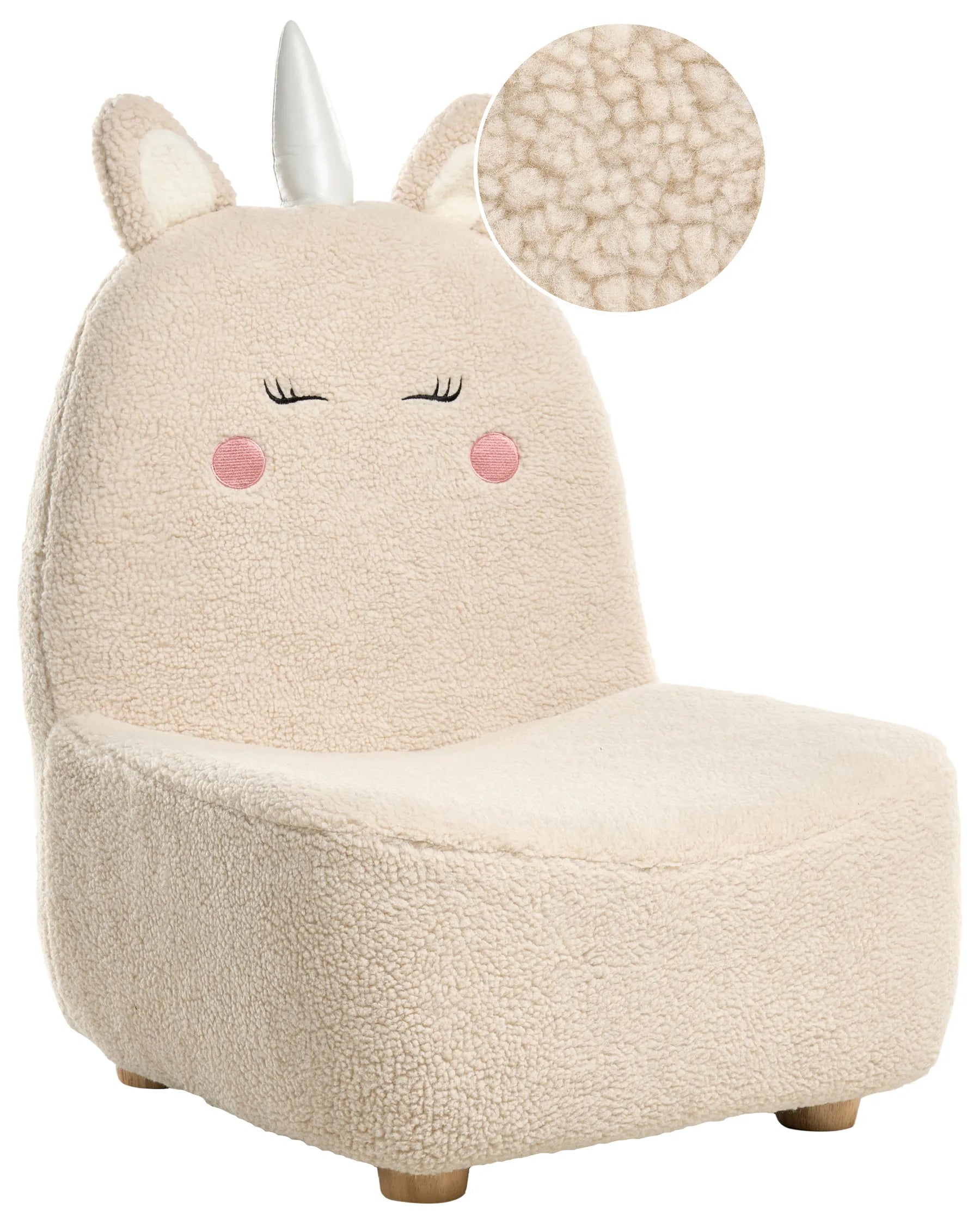 Kids Armchair Unicorn LULEA Boucle Light Beige