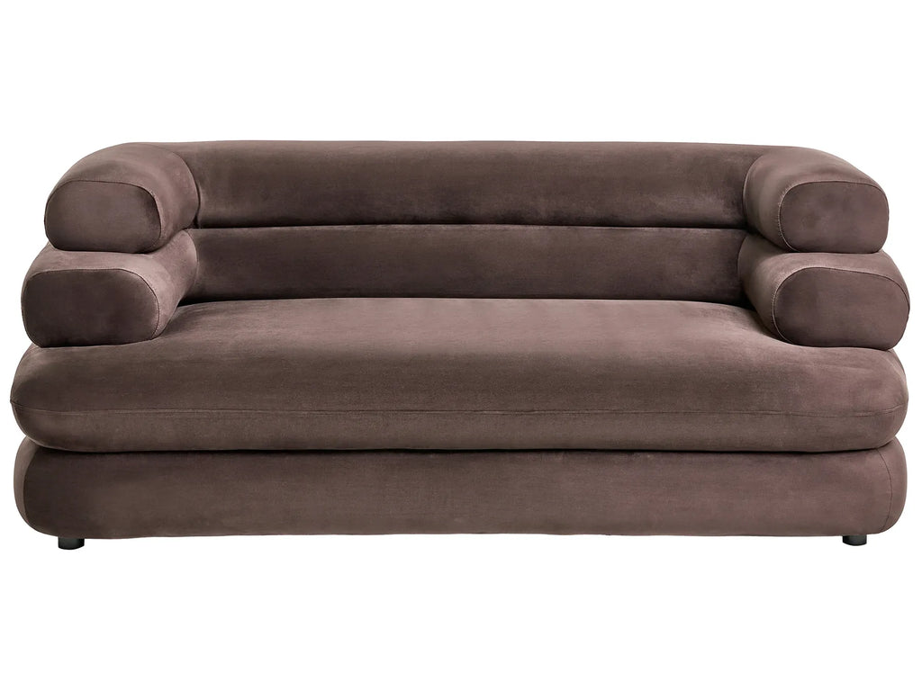Sofa 2 Seater HELLE Velvet Dark Brown