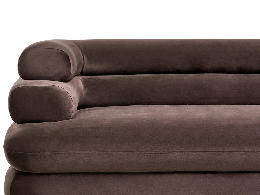 Sofa 2 Seater HELLE Velvet Dark Brown