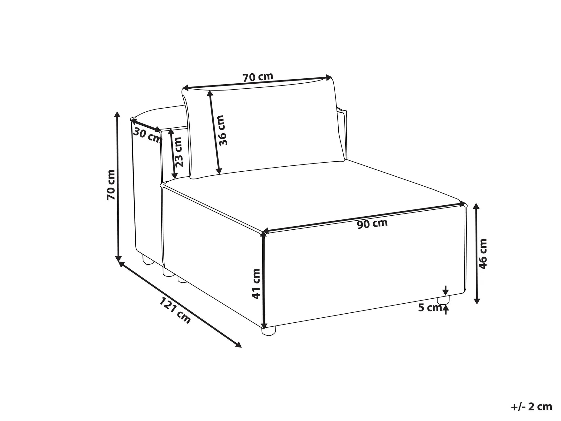 1-Seat Section BRANDE Grey