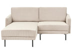 Corner Sofa 2 Seater BREDA Corduroy Beige Right Hand