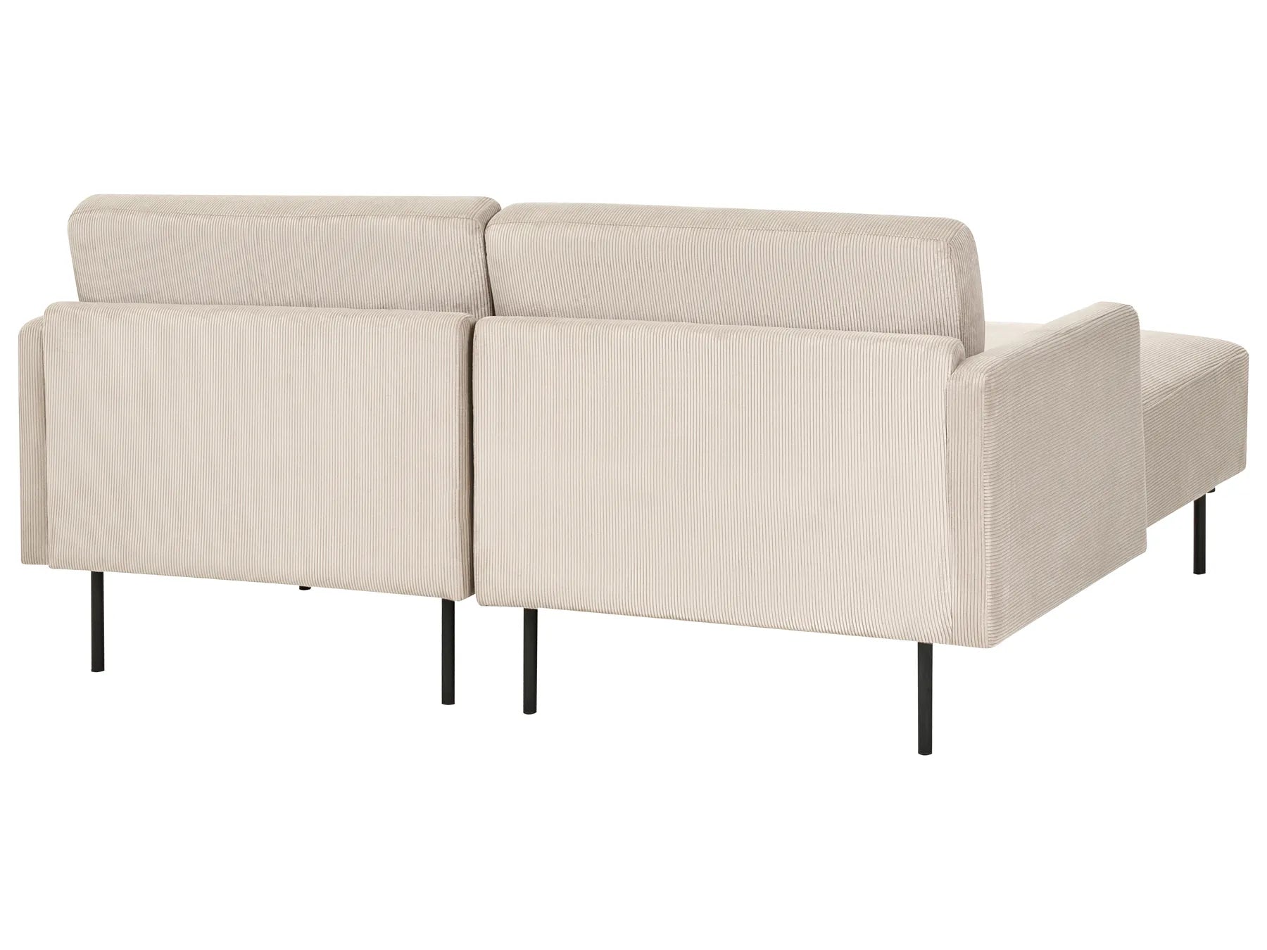 Corner Sofa 2 Seater BREDA Corduroy Beige Right Hand