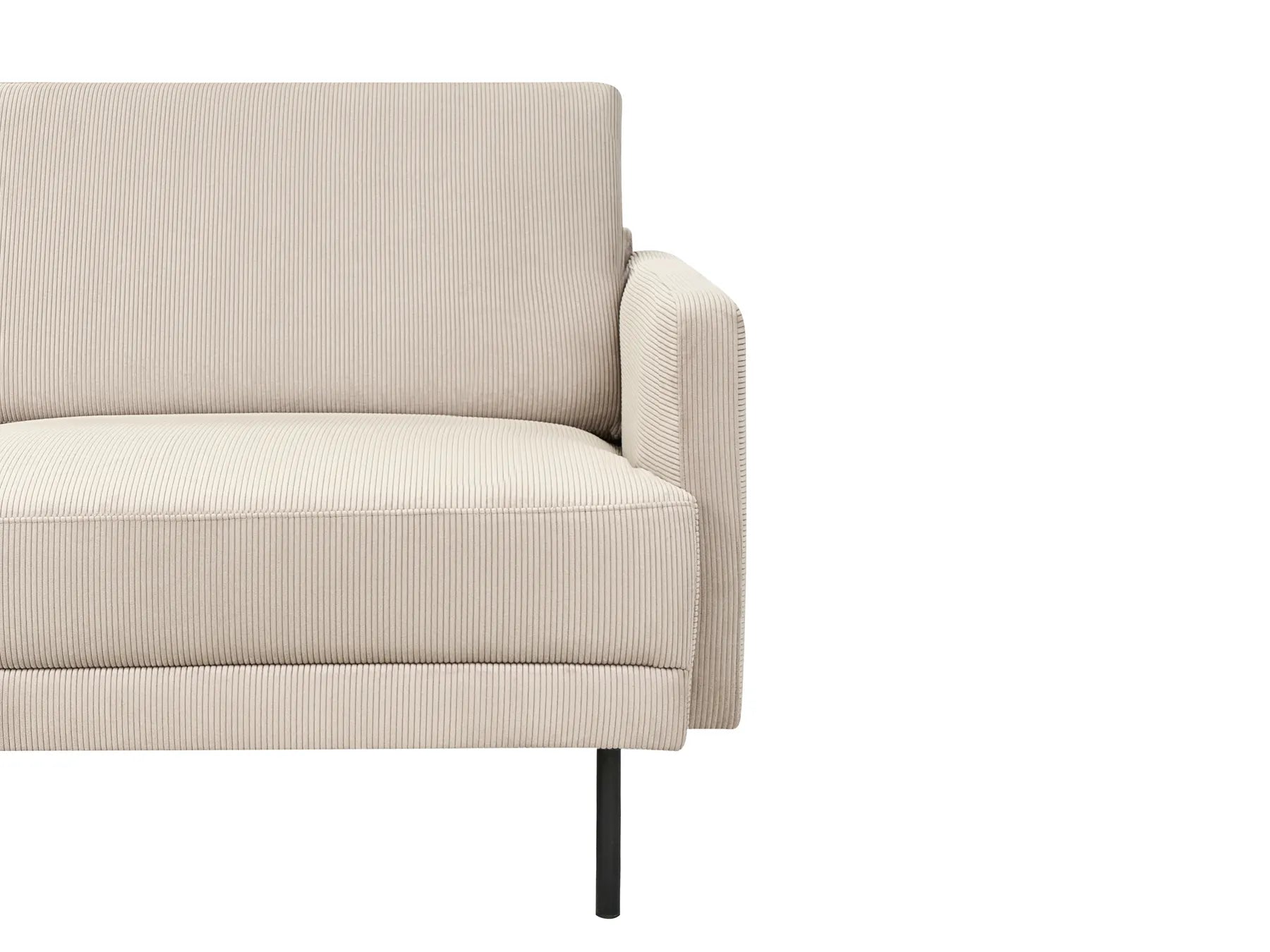 Corner Sofa 2 Seater BREDA Corduroy Beige Right Hand