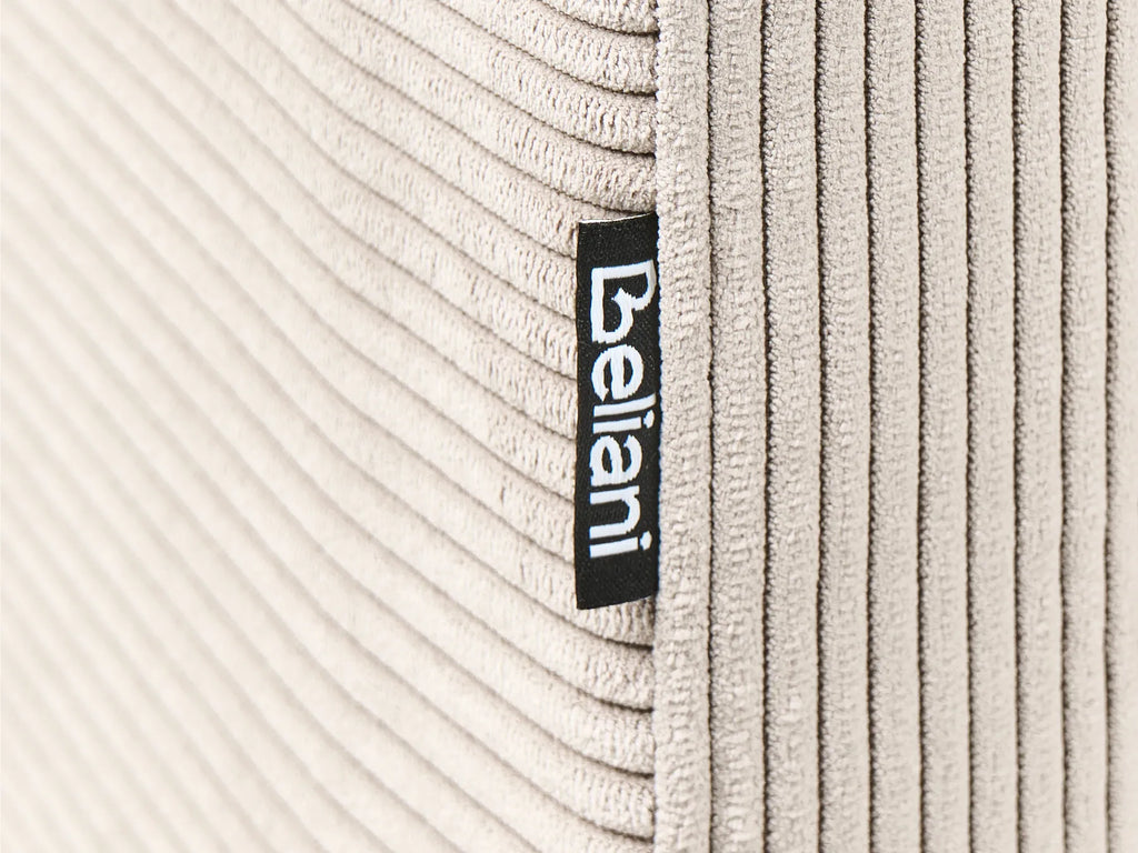 Corner Sofa 2 Seater BREDA Corduroy Beige Right Hand