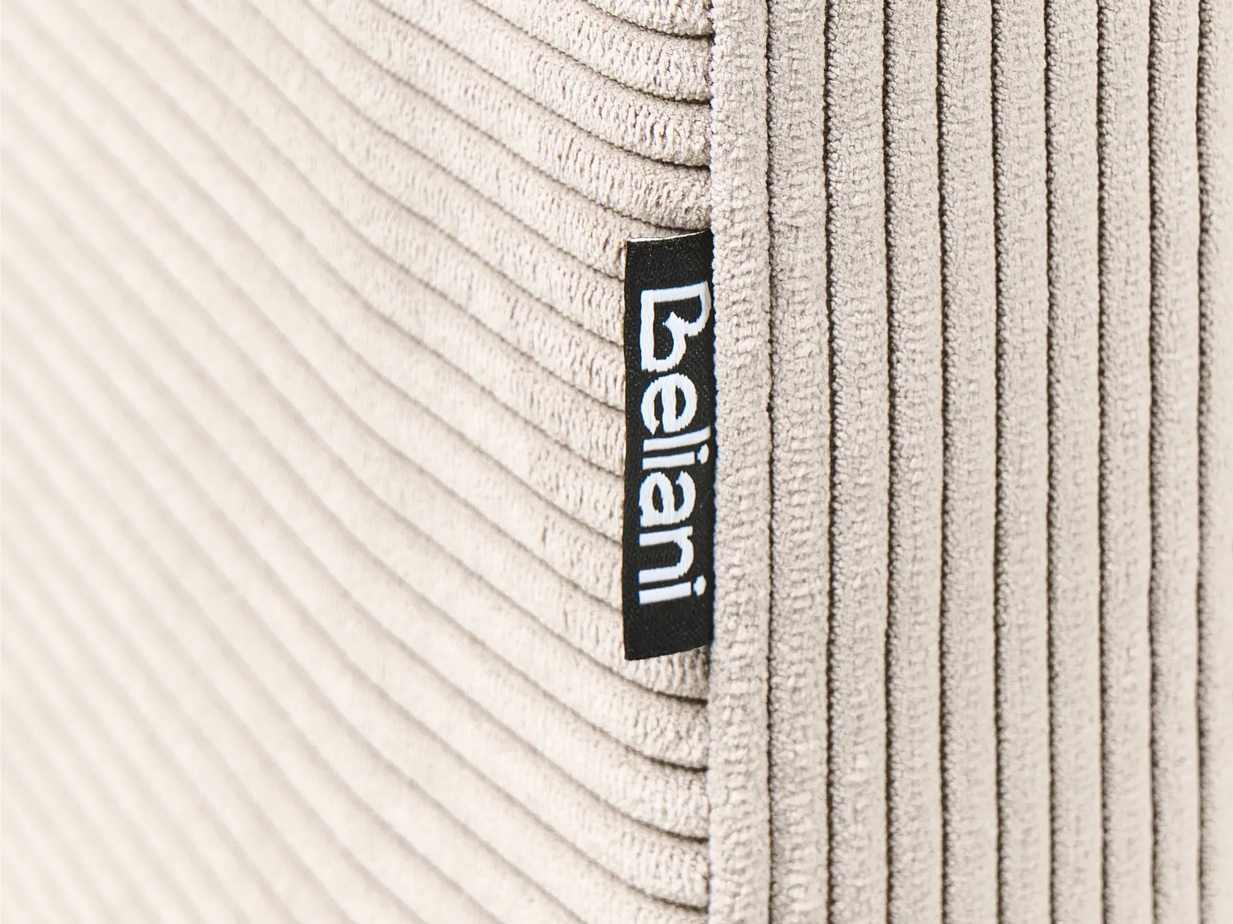 Corner Sofa 2 Seater BREDA Corduroy Beige Right Hand