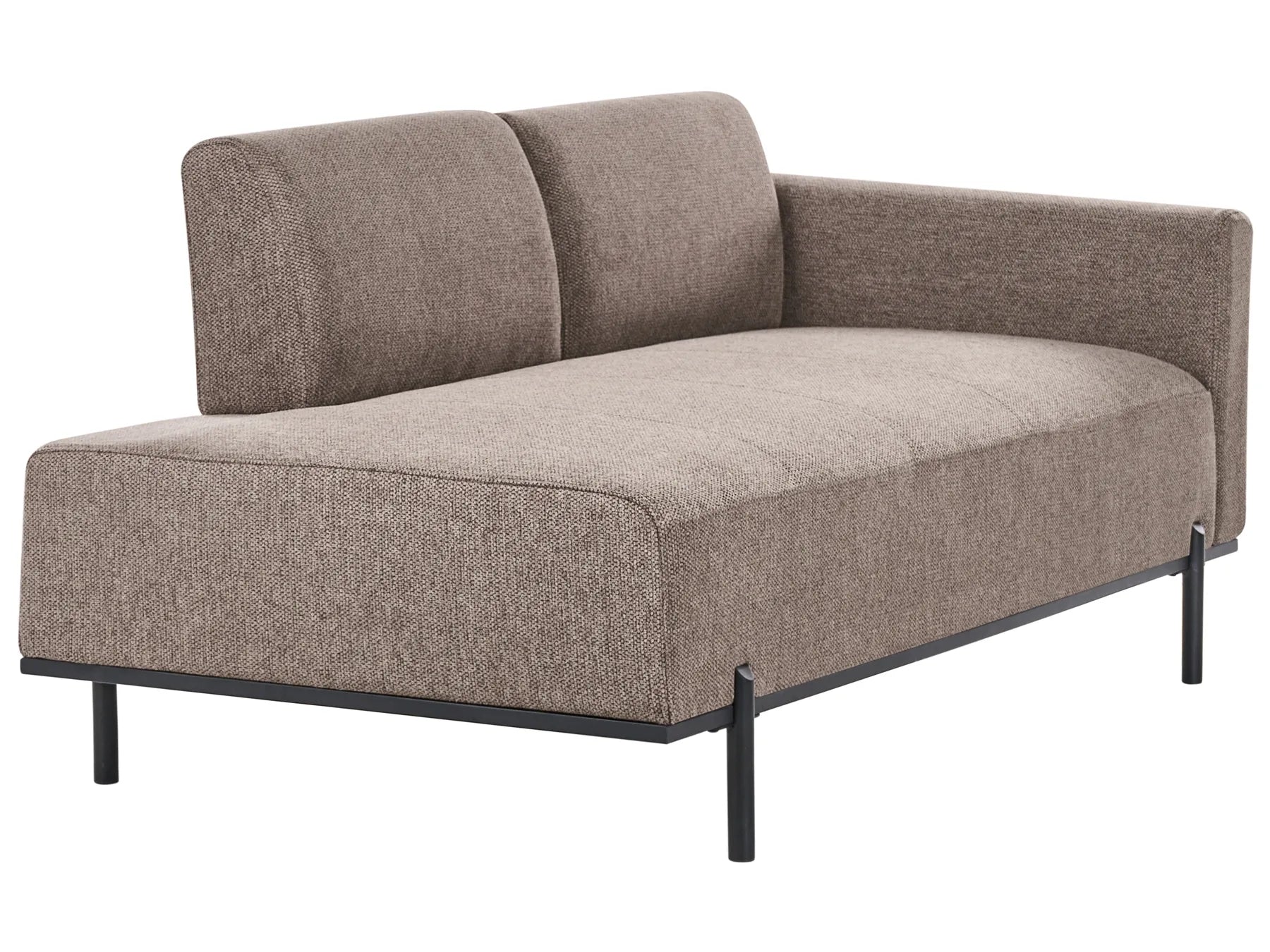 Chaise Longue SAVASSE Faux Linen Light Brown