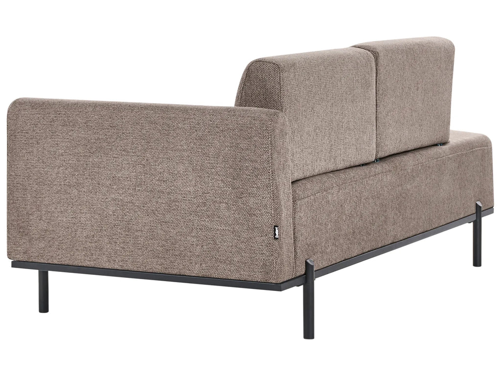 Chaise Longue SAVASSE Faux Linen Light Brown