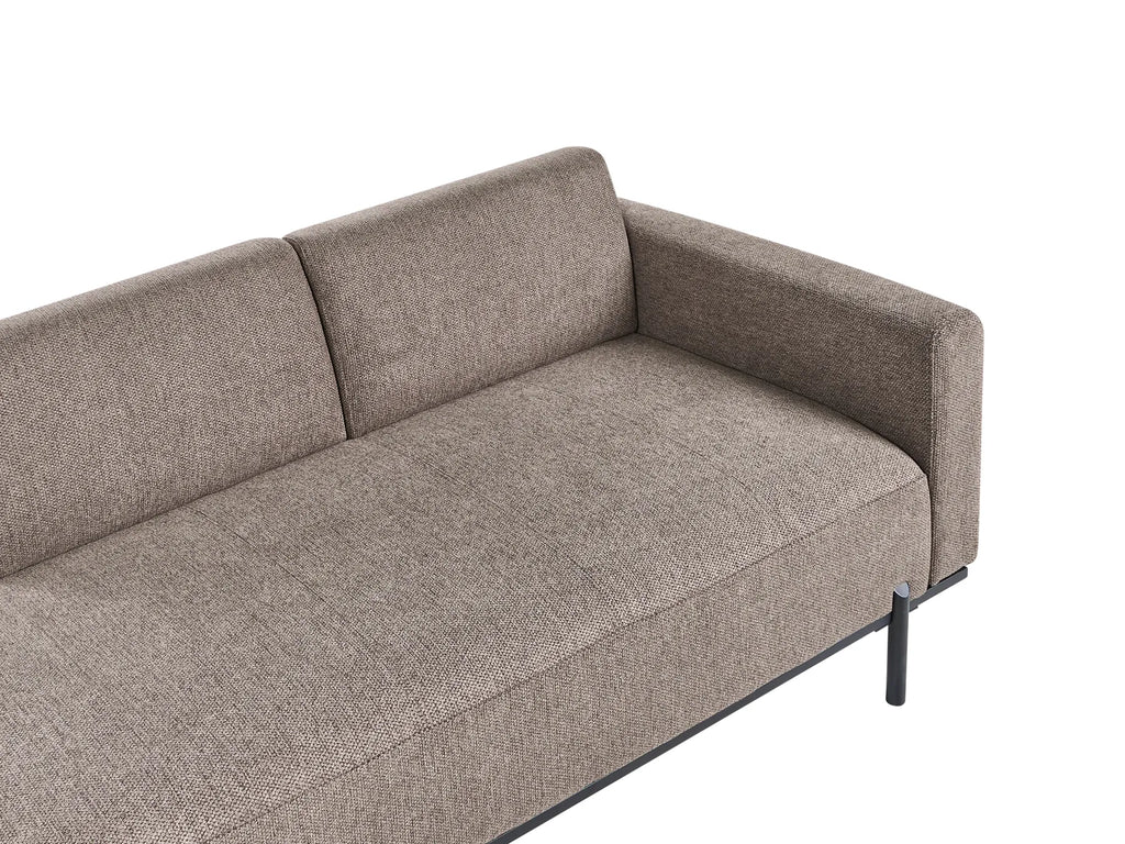 Chaise Longue SAVASSE Faux Linen Light Brown