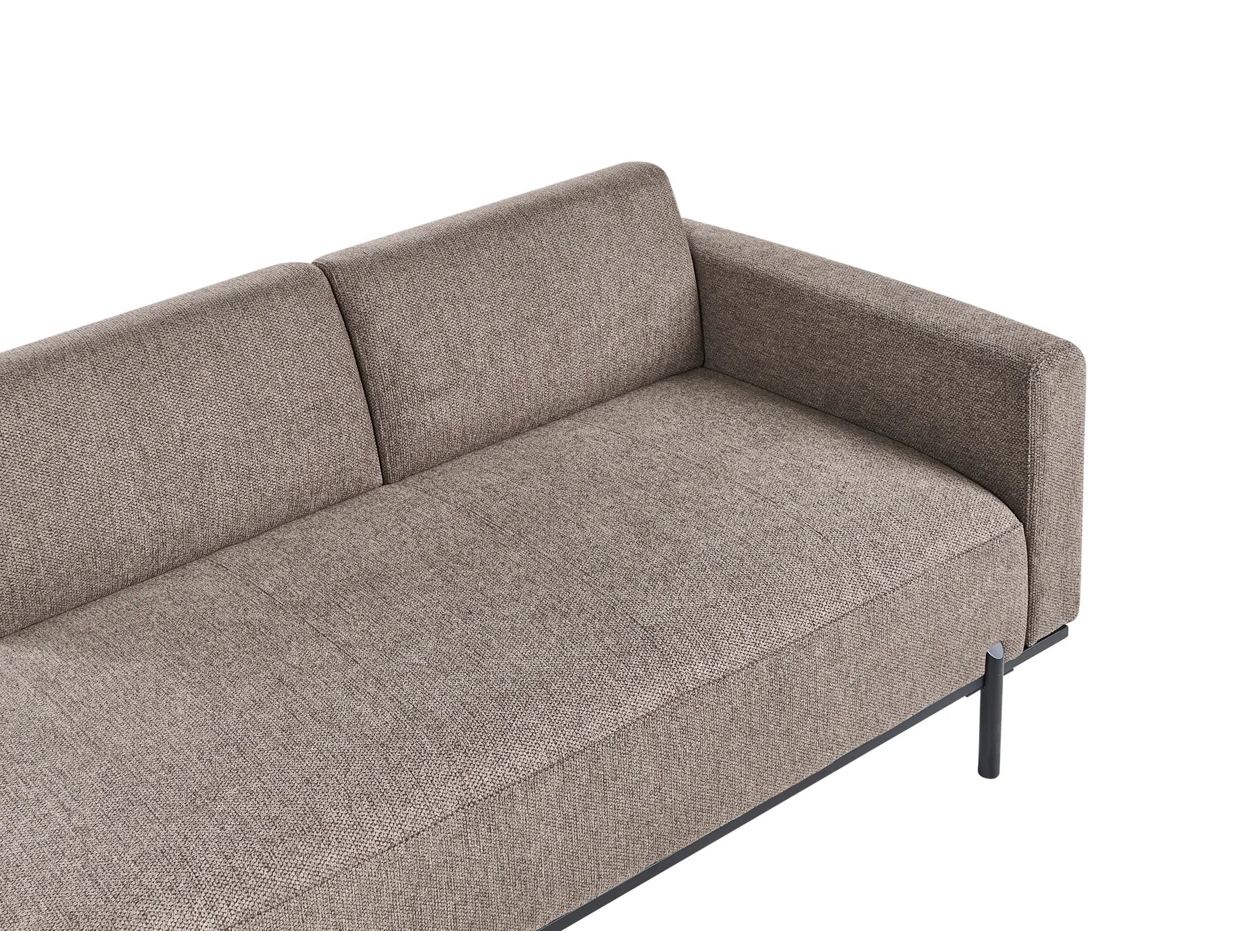 Chaise Longue SAVASSE Faux Linen Light Brown