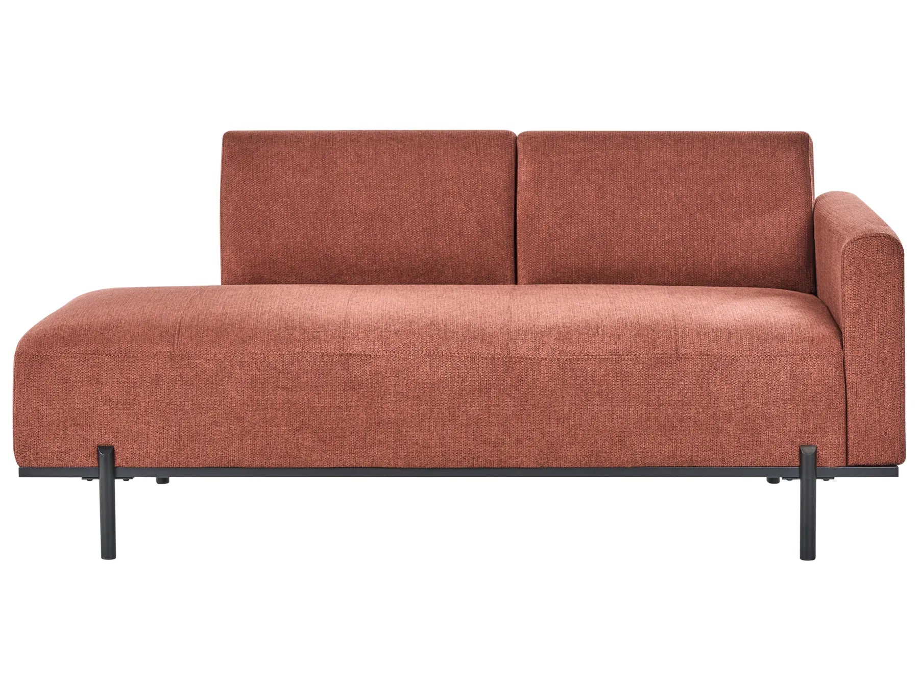 Chaise Longue SAVASSE Faux Linen Light Red