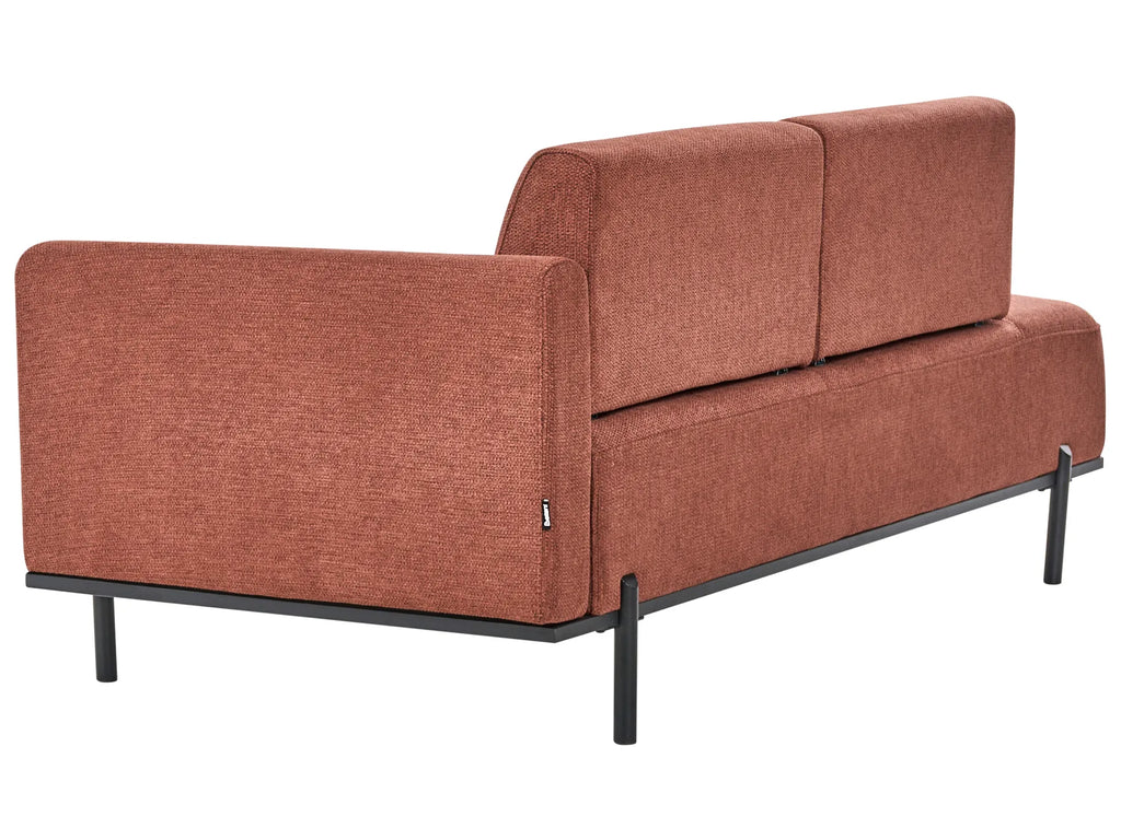 Chaise Longue SAVASSE Faux Linen Light Red