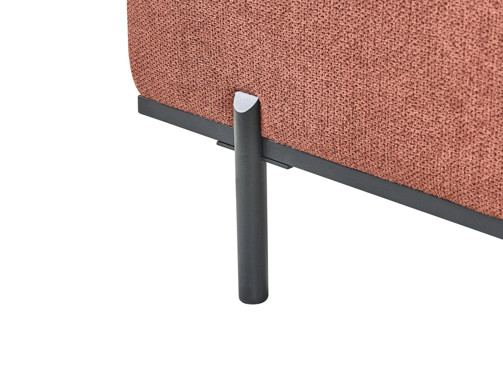 Chaise Longue SAVASSE Faux Linen Light Red