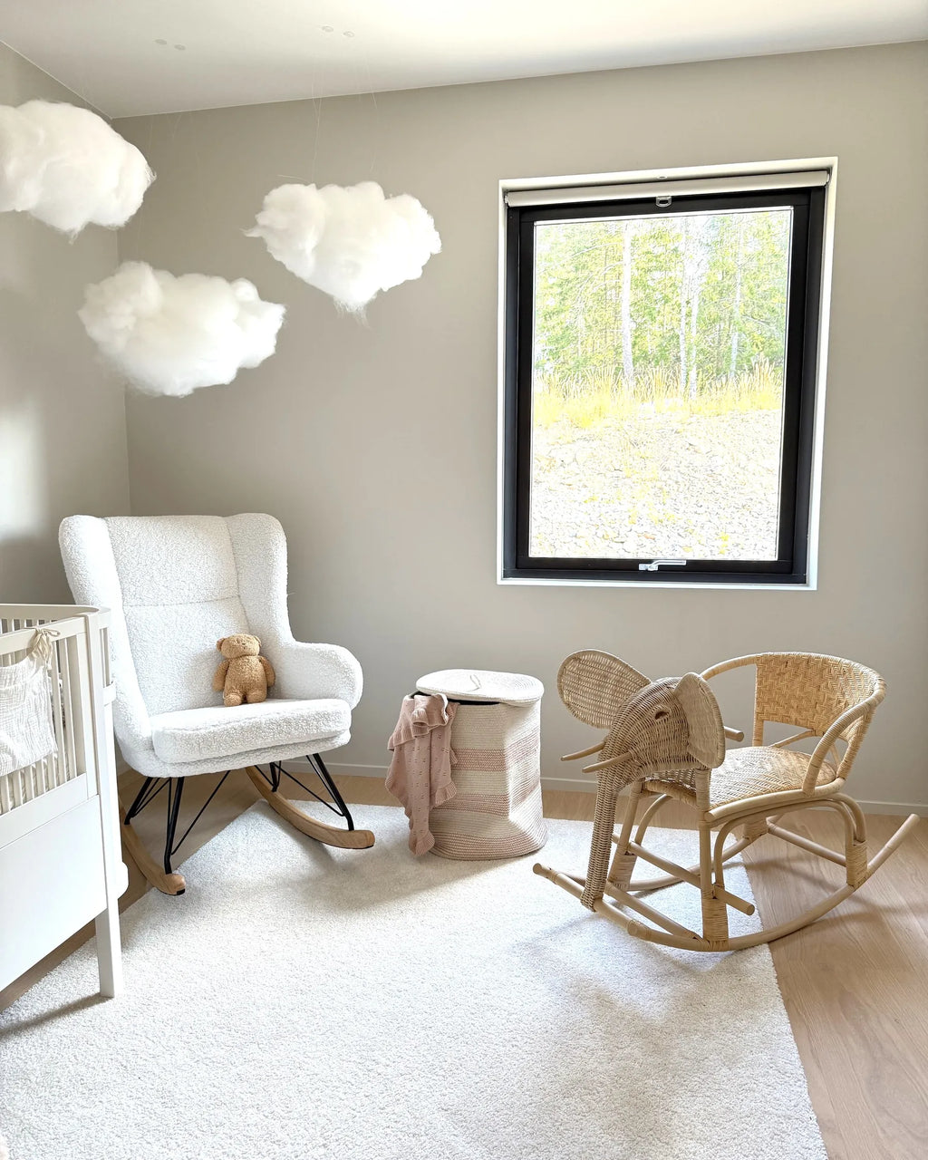 Rocking Chair LUOMA Boucle Off-White