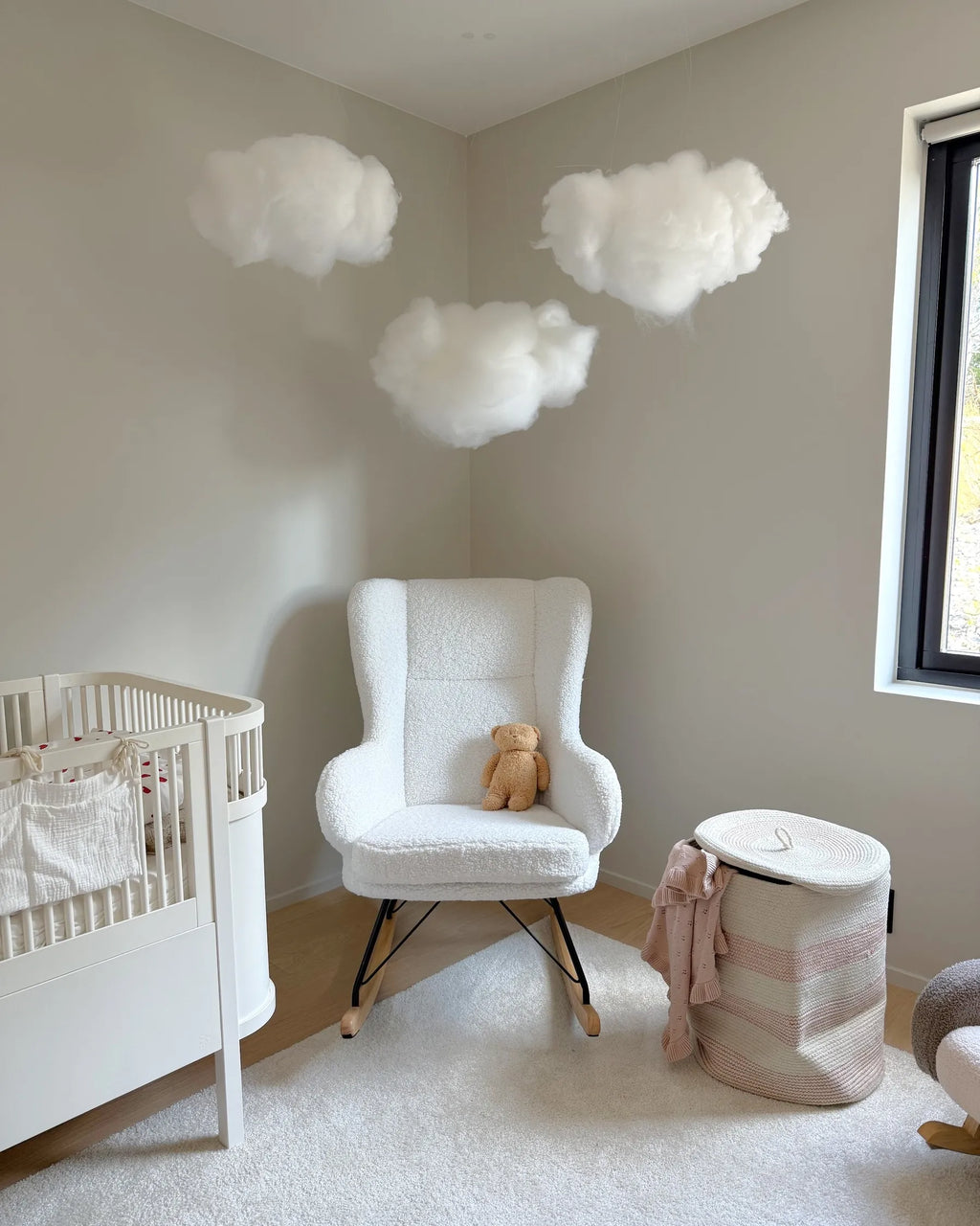 Rocking Chair LUOMA Boucle Off-White