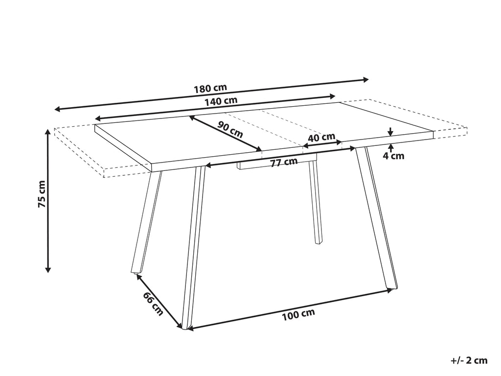 Extending Dining Table HARLOW Brown 140/180 cm 90 cm