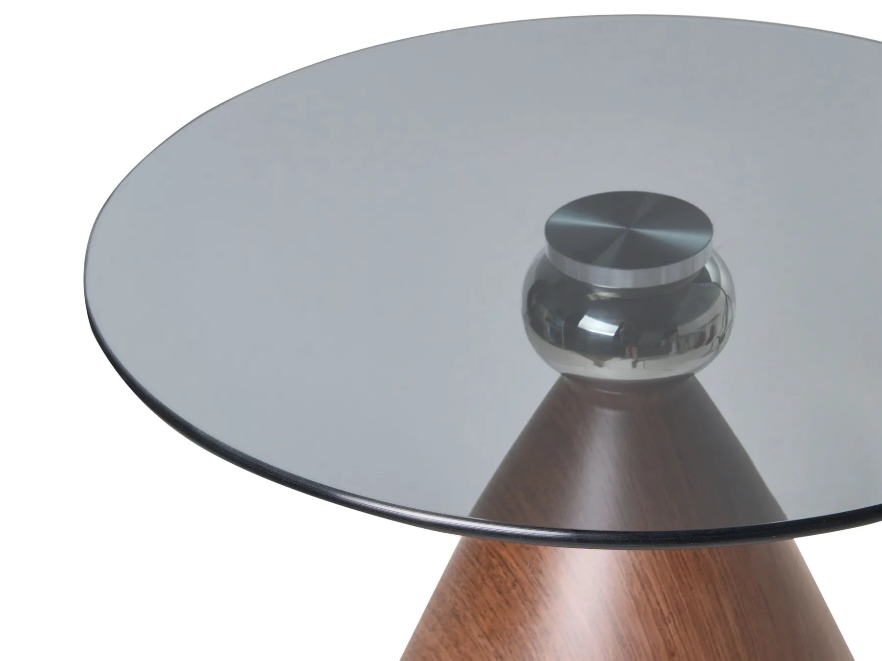 Side Table CORELLA Tempered Glass Brown/ Black