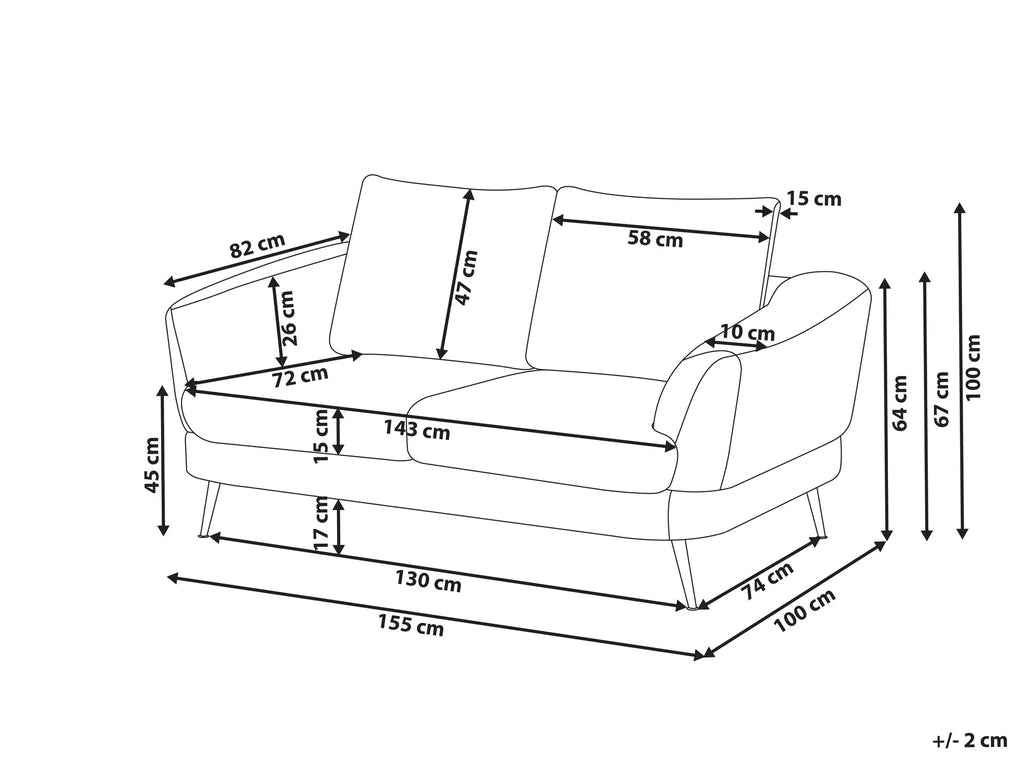 Sofa 2 Seater KJAER Chenille Taupe