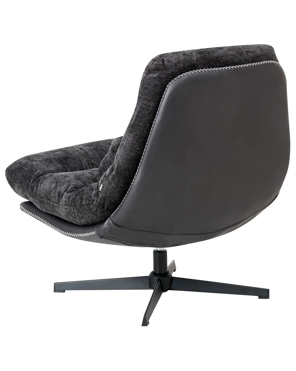 Swivel Armchair TOVIK with Footstool Chenille Black