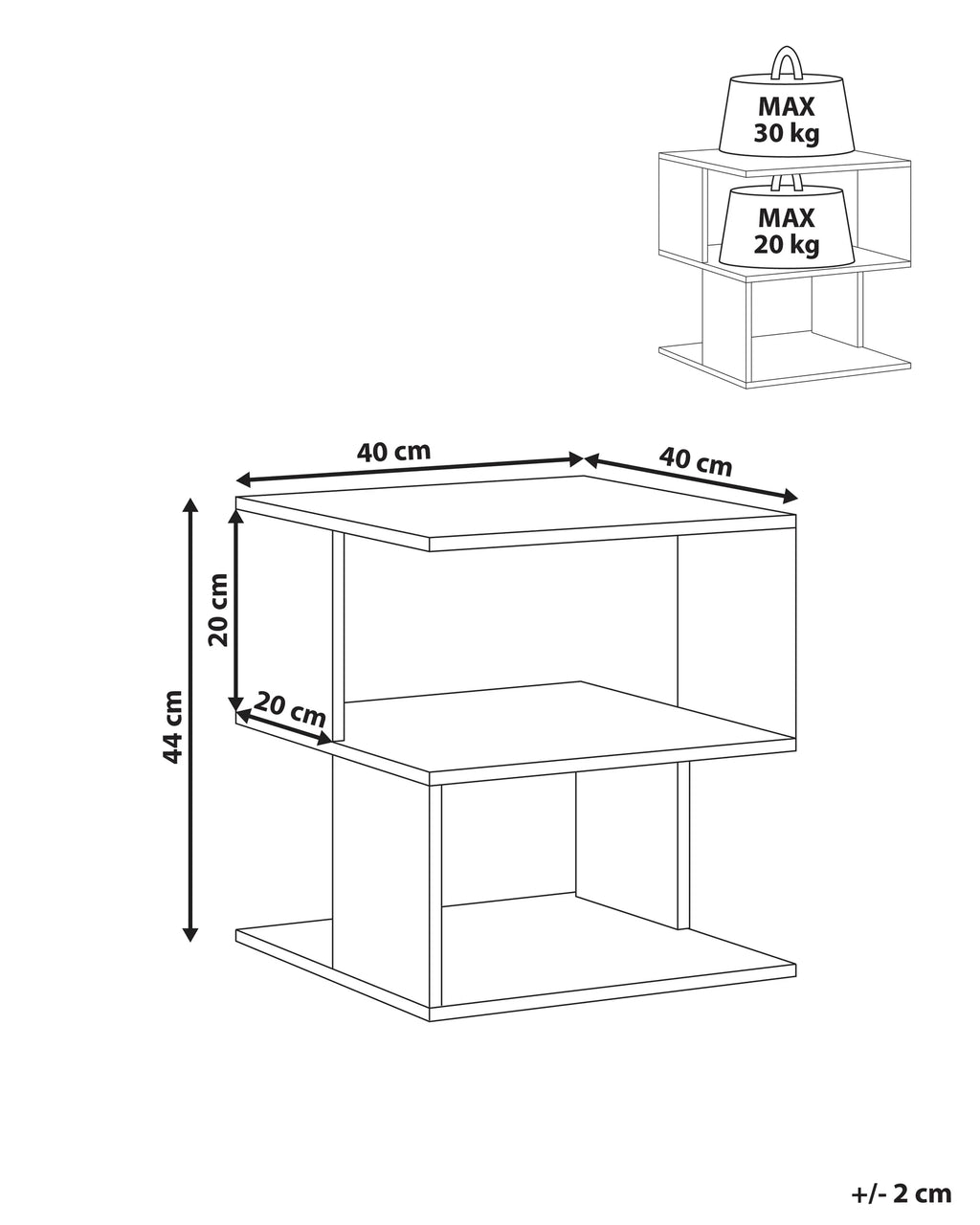 Bedside Table BAEUVAL White