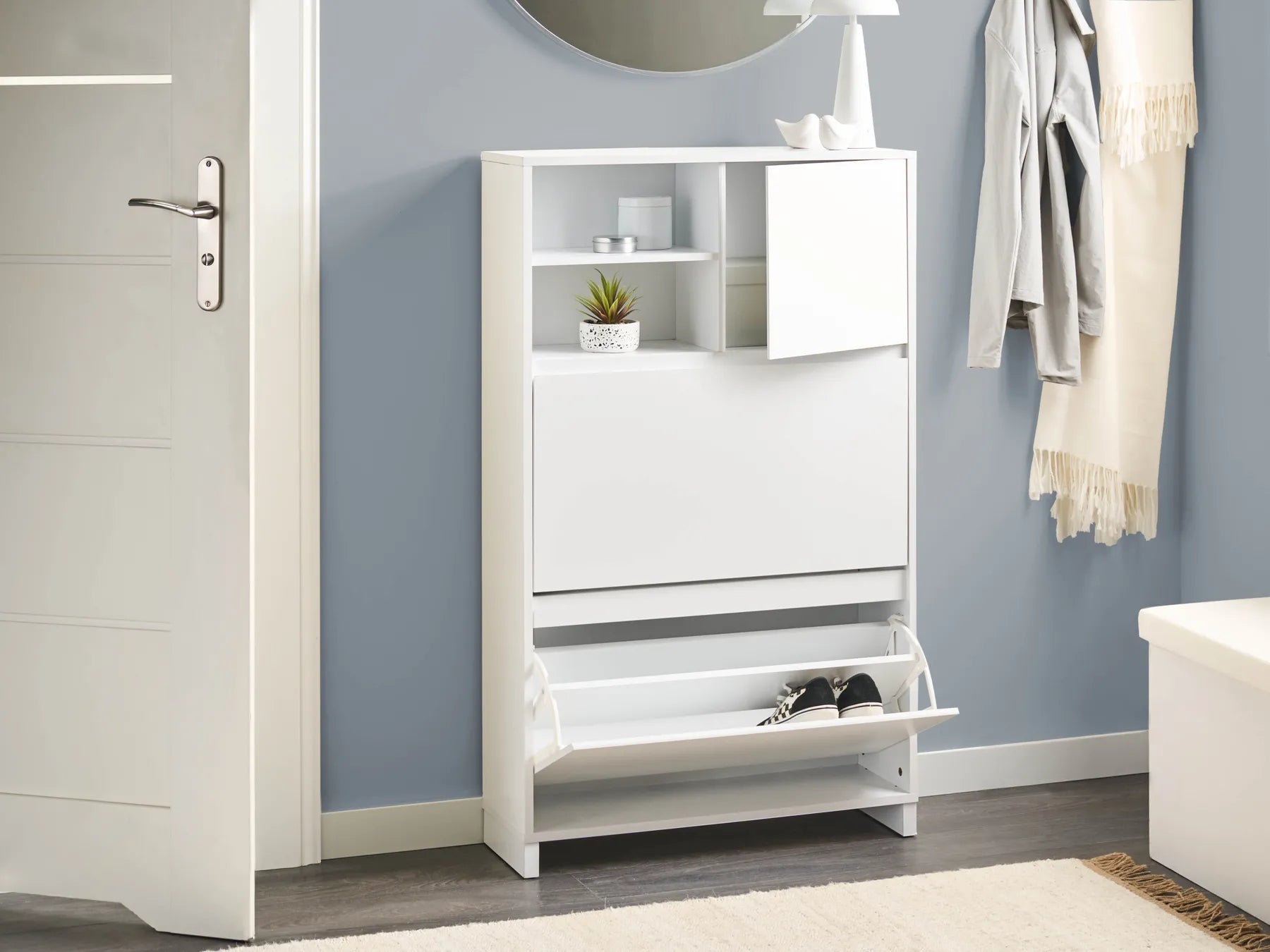 Shoe Storage Cabinet COBAR White