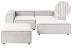 Modular Corner Sofa 3 Seater ARDAL Corduroy Off-White Left Hand