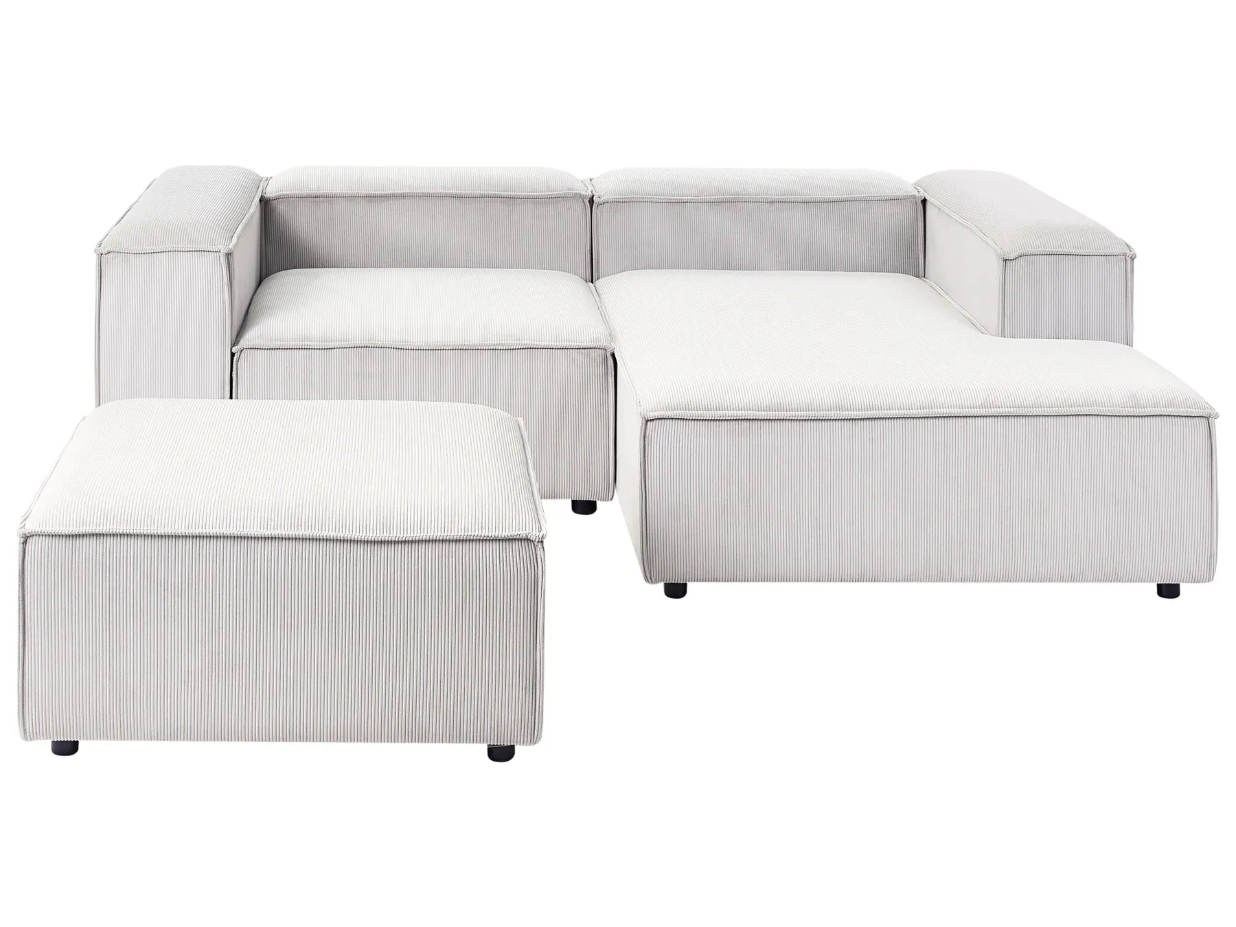 Modular Corner Sofa 3 Seater ARDAL Corduroy Off-White Left Hand