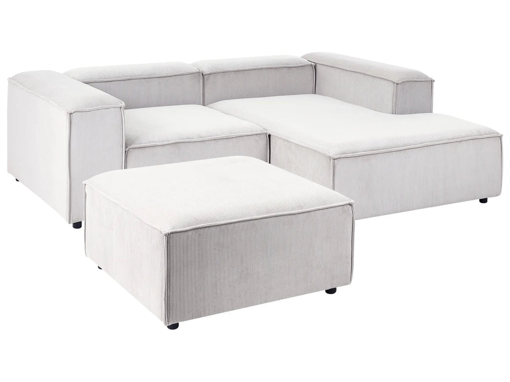 Modular Corner Sofa 3 Seater ARDAL Corduroy Off-White Left Hand