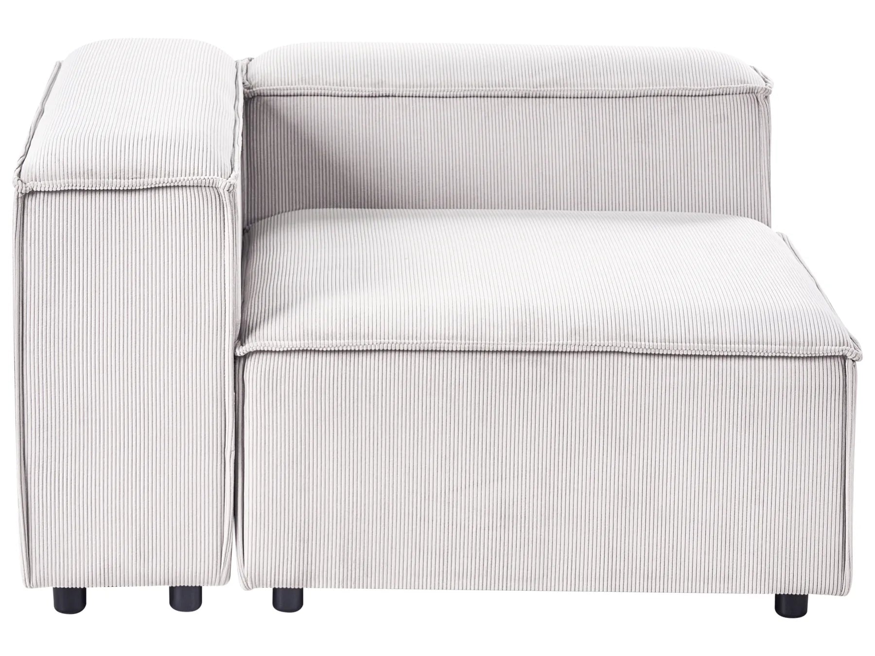 Modular Corner Sofa 3 Seater ARDAL Corduroy Off-White Left Hand