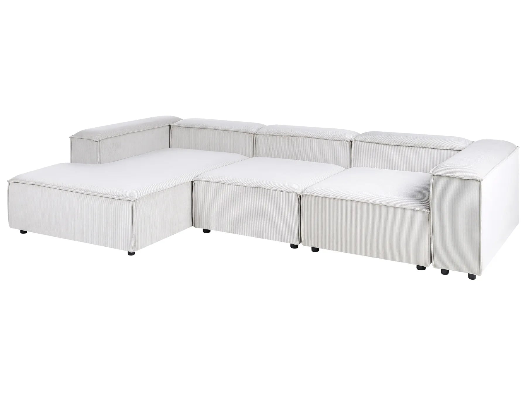 Modular Corner Sofa 4 Seater ARDAL Corduroy Off-White Right Hand