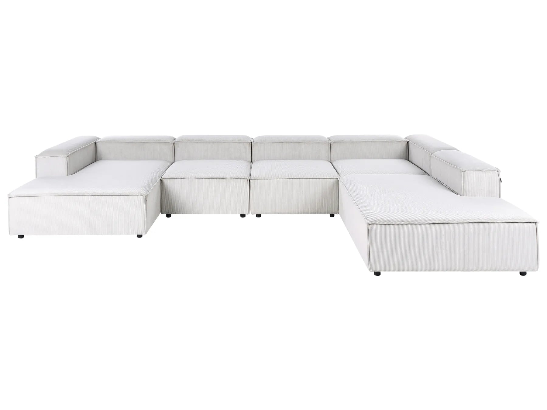 Modular Corner Sofa 5 Seater ARDAL Corduroy Off-White Left Hand