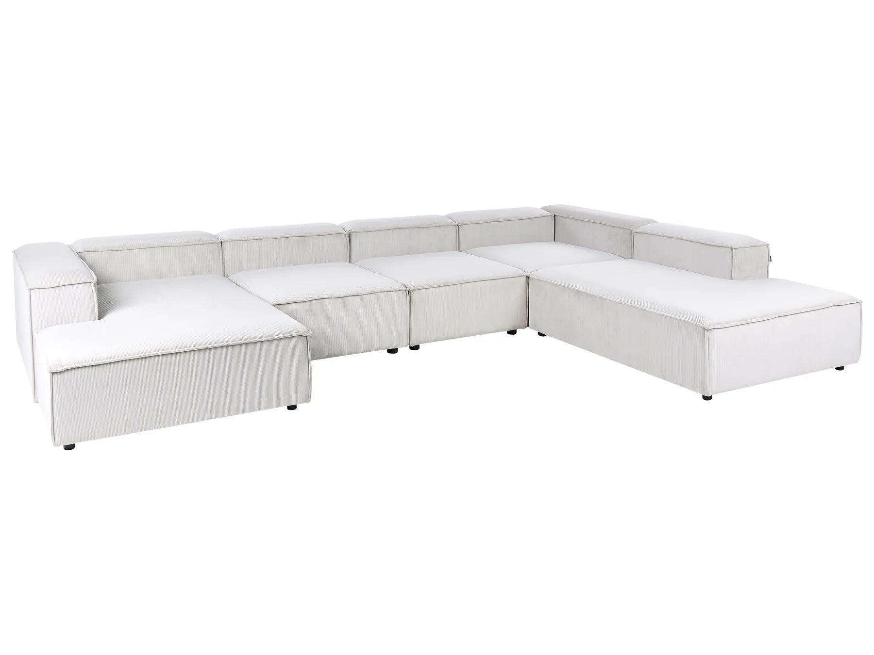 Modular Corner Sofa 5 Seater ARDAL Corduroy Off-White Left Hand
