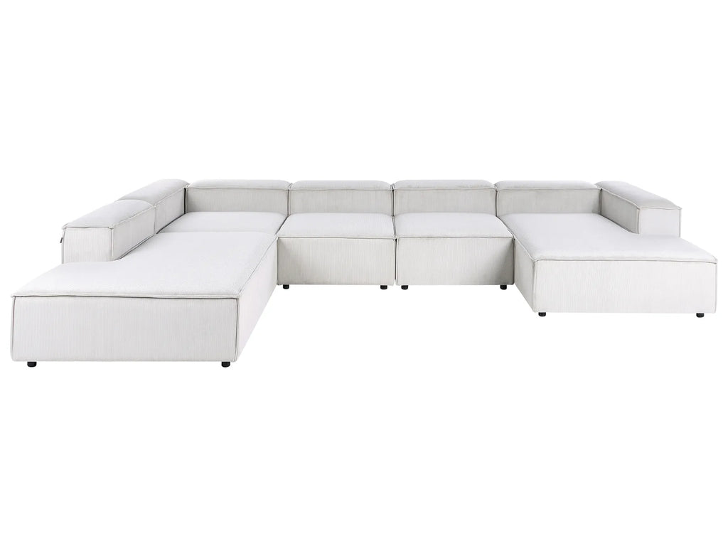Modular Corner Sofa 5 Seater ARDAL Corduroy Off-White Right Hand