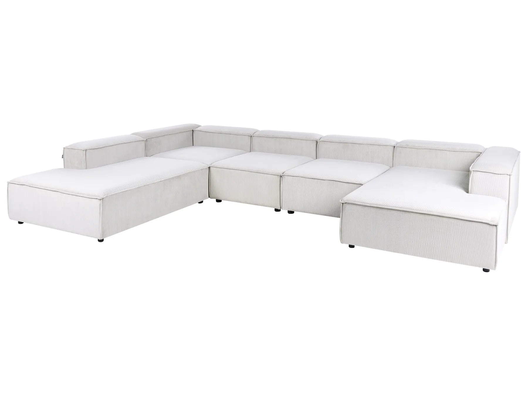 Modular Corner Sofa 5 Seater ARDAL Corduroy Off-White Right Hand