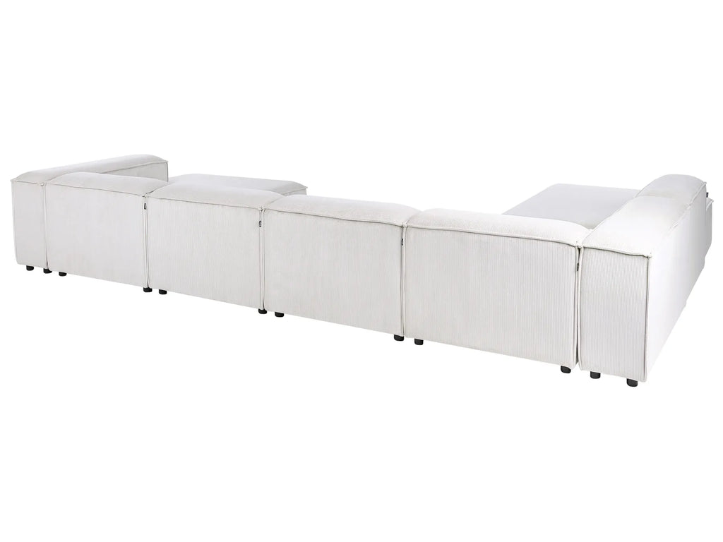 Modular Corner Sofa 5 Seater ARDAL Corduroy Off-White Right Hand
