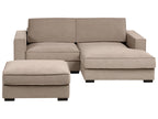 Corner Sofa KOLDING Fabric Taupe with Ottoman Left Hand