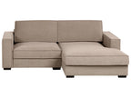 Corner Sofa KOLDING Fabric Taupe with Ottoman Left Hand