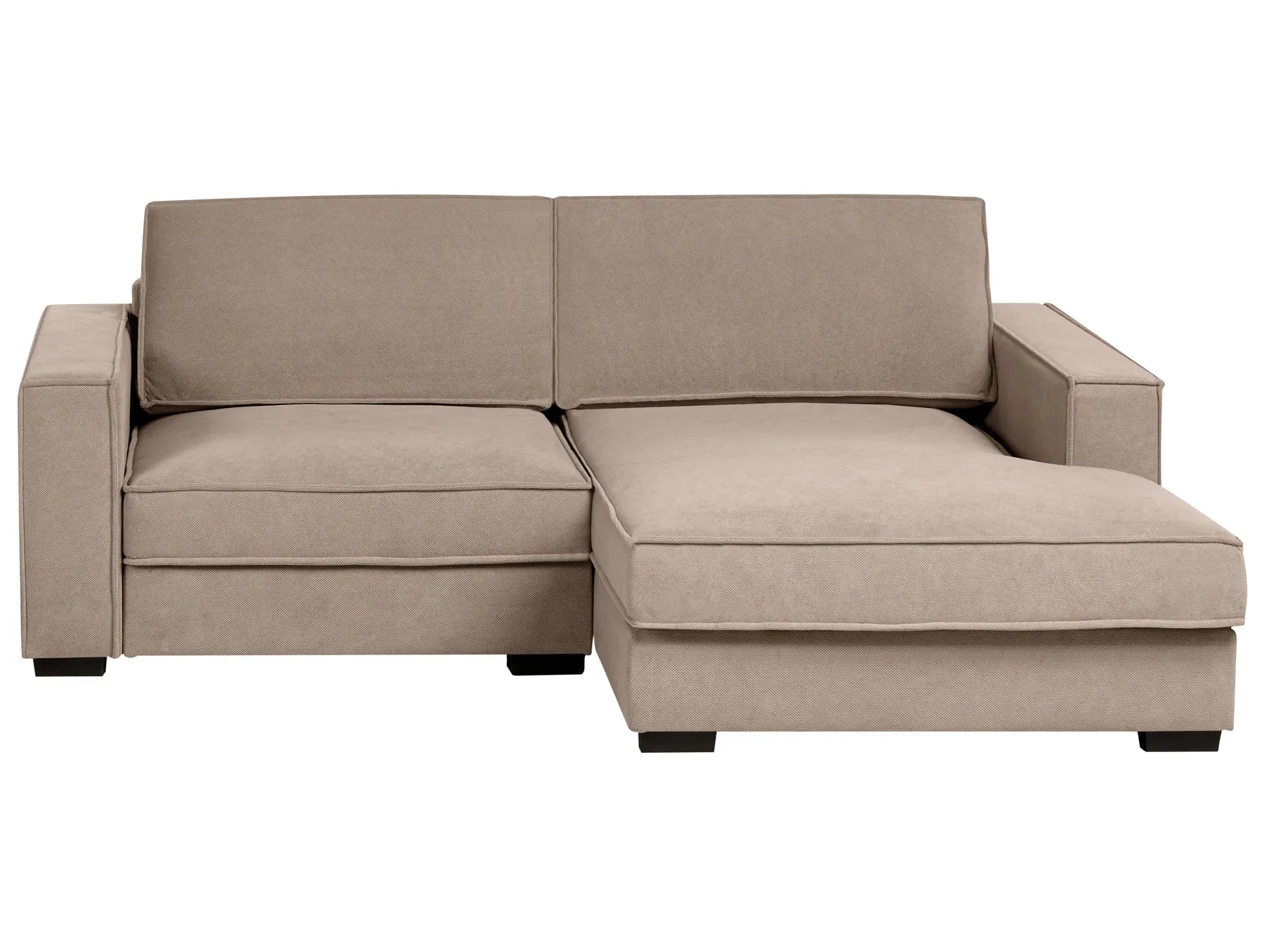 Corner Sofa KOLDING Fabric Taupe with Ottoman Left Hand