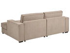 Corner Sofa KOLDING Fabric Taupe with Ottoman Left Hand