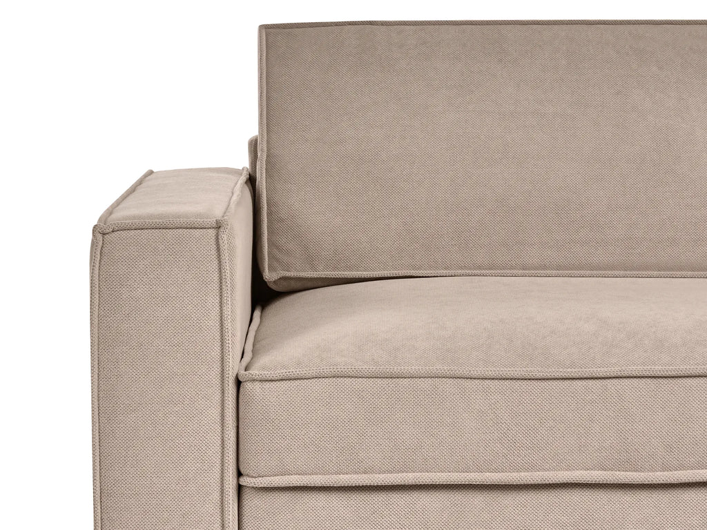 Corner Sofa KOLDING Fabric Taupe with Ottoman Left Hand