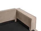Corner Sofa KOLDING Fabric Taupe with Ottoman Left Hand